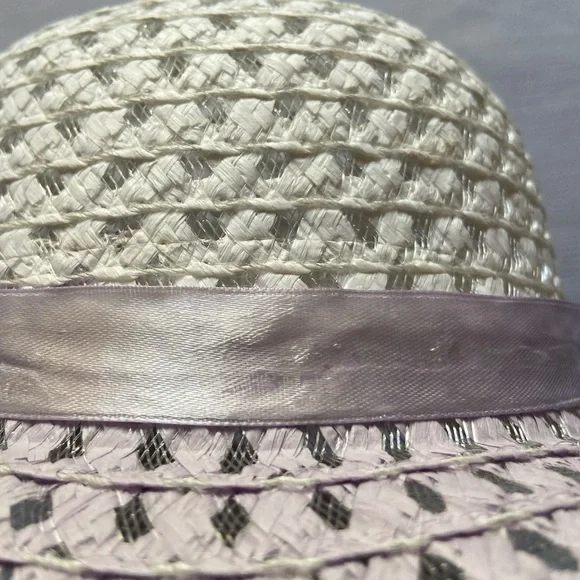 Target Kids Purple And White Easter Straw Hat - Picture 6 of 7